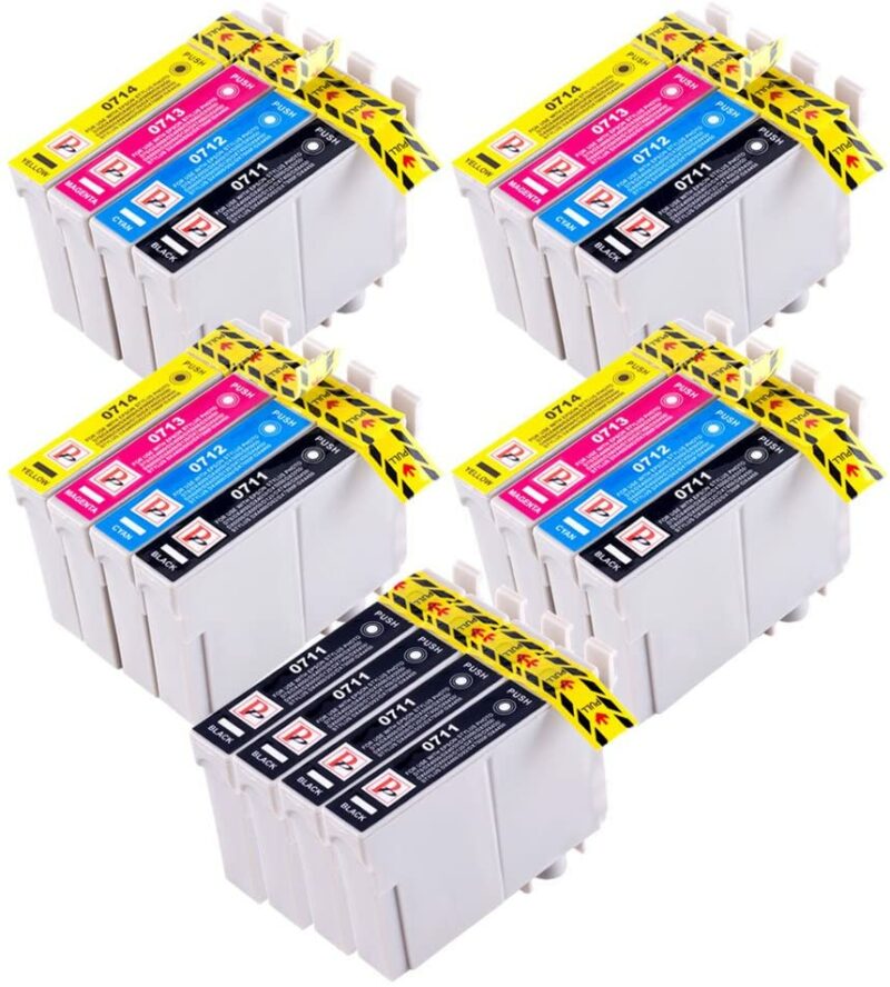 KIT 20 PEZZI COMPATIBILE CONEpson T0711 T0712 T0713 T0714 20 PEZZI MISTI